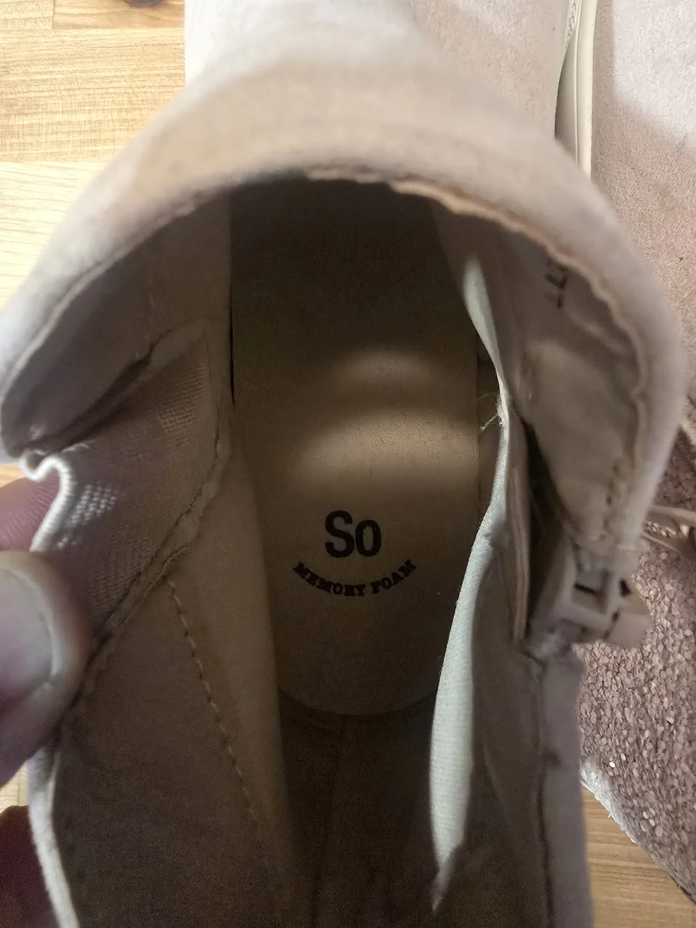 SO Girl's Slip-On Sneaker in Light Blush with Glitter Heel